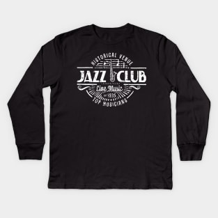 Retro Jazz Club Vintage Style Kids Long Sleeve T-Shirt